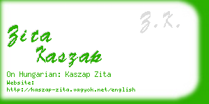 zita kaszap business card